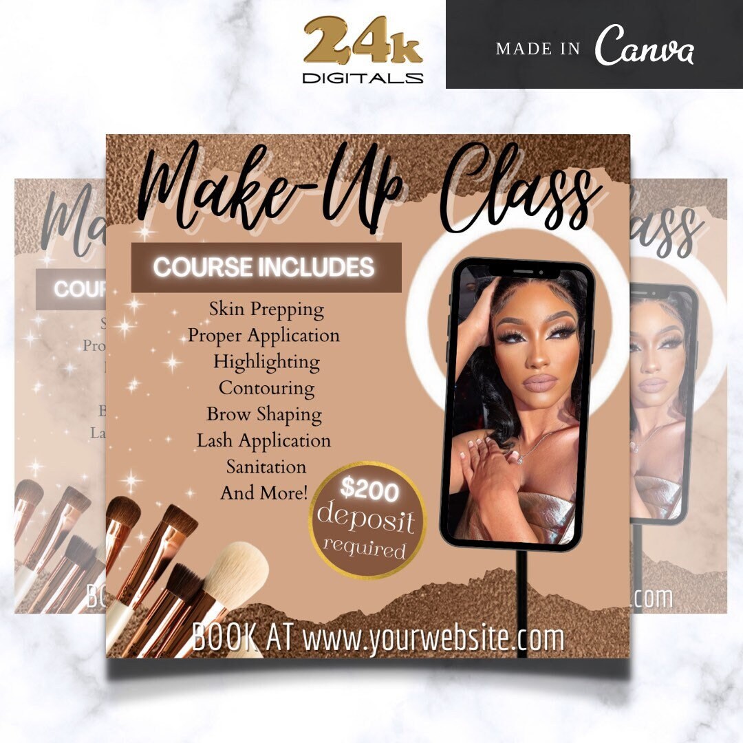 DIY Make up Course Flyer, Make up Oneonone Class, Make up Artist