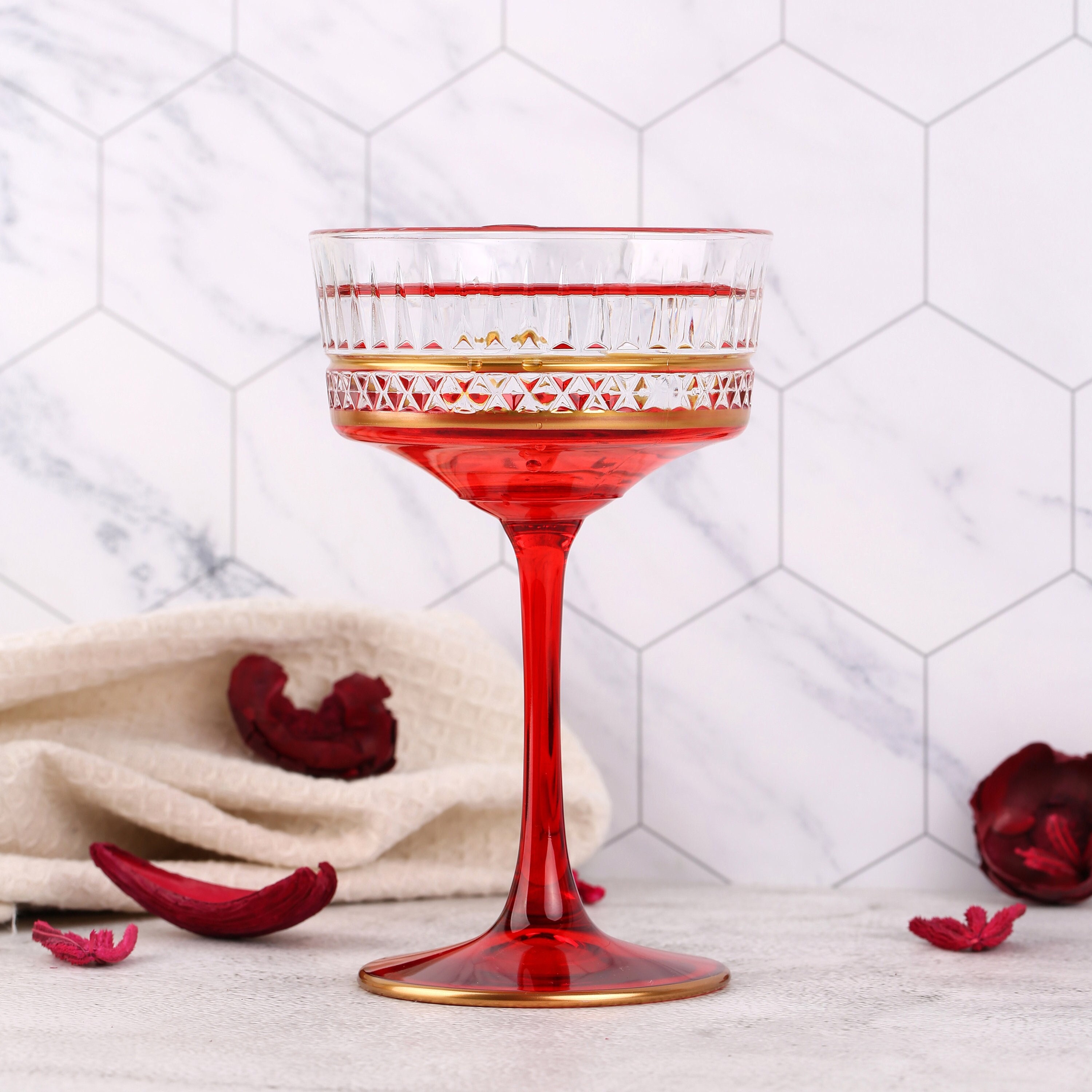 Red Rim Glassware (Set of 8) – Mrs. Alice