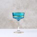 Colored Crystal Vintage Glasses, Gold Rimmed Vintage Coupe Glasess, Cocktail Glass, Vintage Turquoise Glass, barware, glassware set, wedding 