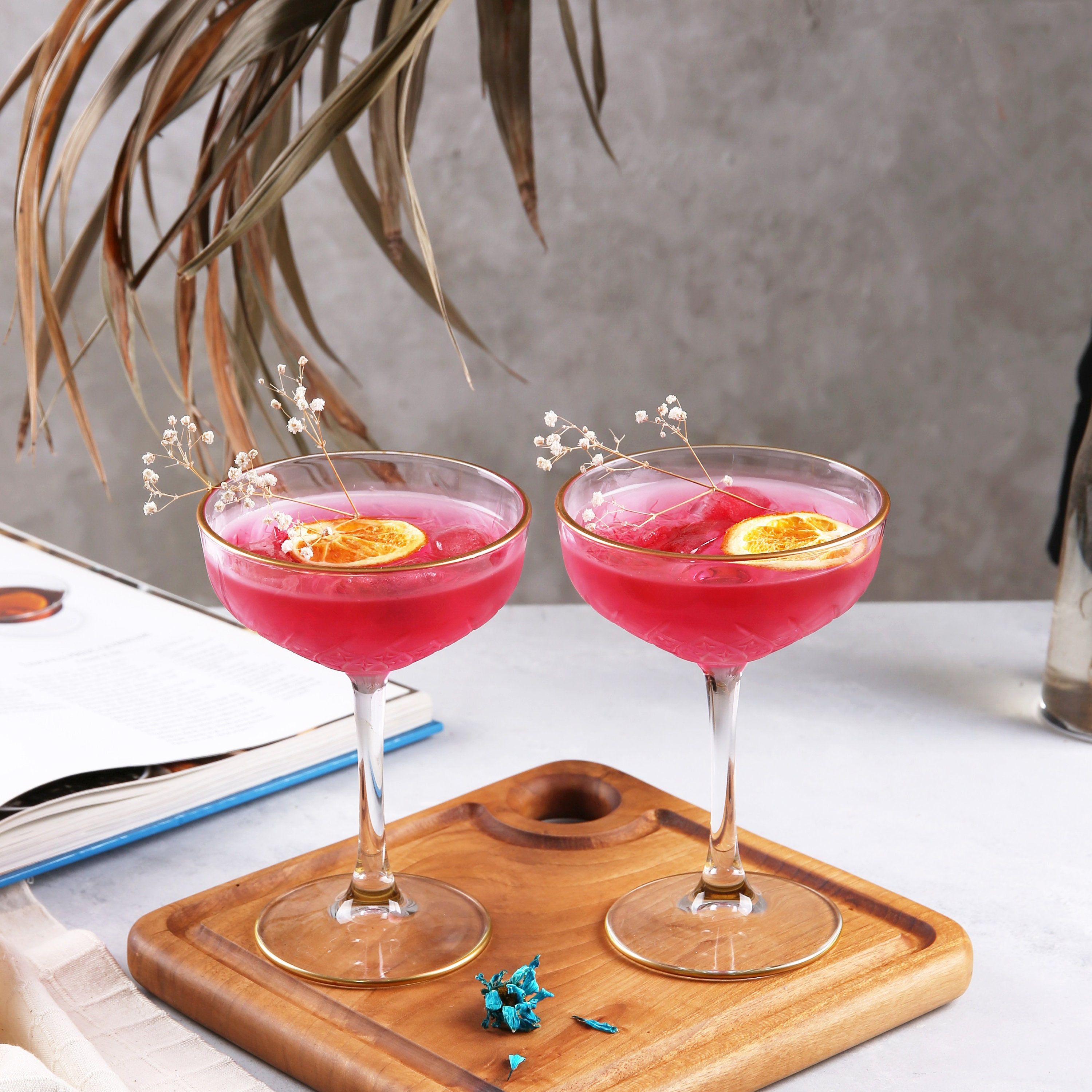 Art Deco Hot Pink Cocktail Glasses 4” x 3” Set Of Five (item #1468747)