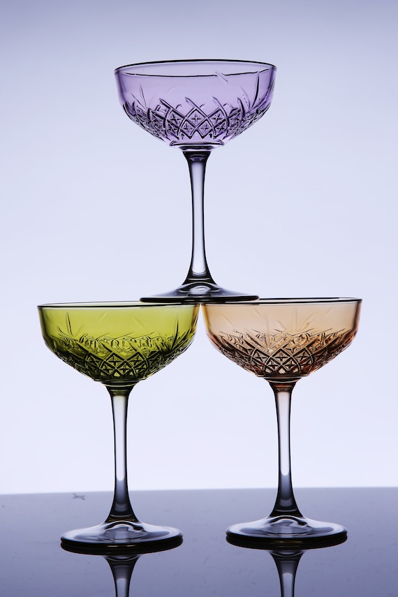  Vintage Art Deco Coupe for Champagne, Martini, Cocktails, Set  of 6