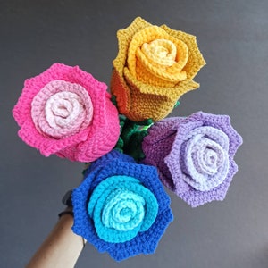 Crochet rose, Handmade rose, Eternal flower,Flower bouquet, Crochet flower, Birthday gift, Anniversary present, Valatine&#39;s Day gift