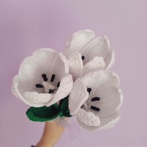 Eternal Crochet Tulips, Handmade Flower Bouquet, Unique Birthday or Anniversary Gift, Amazing Home Décor, Finished Product