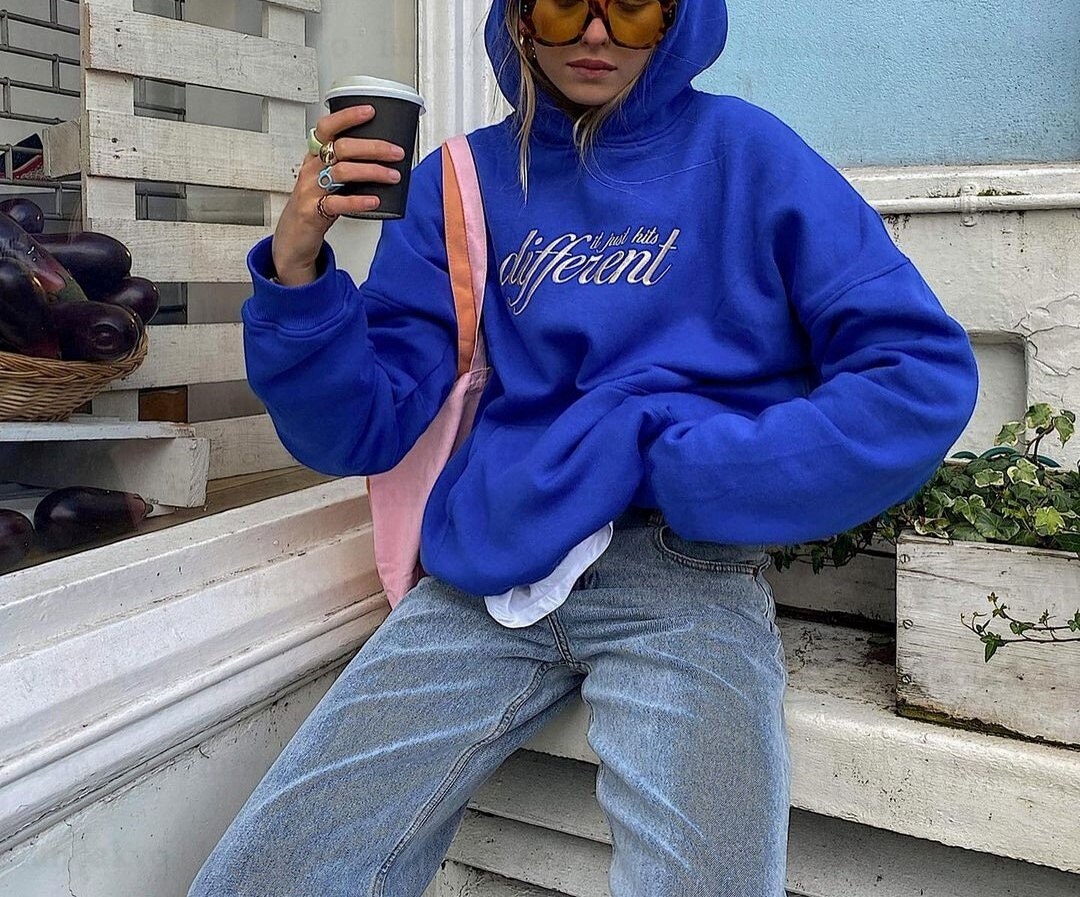 2021 NEW Winter Women Oversize Hoodie in Cobalt Fashion Loose - Etsy