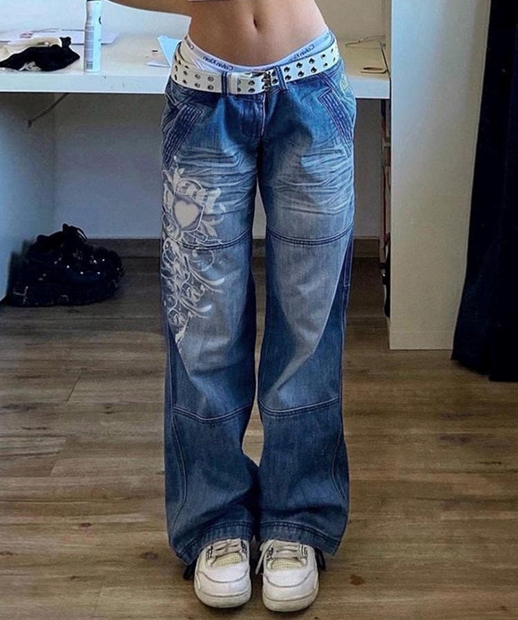 S Baggy Y2K Jeans Women's Low Waist Jeans 2022 Autumn - Etsy