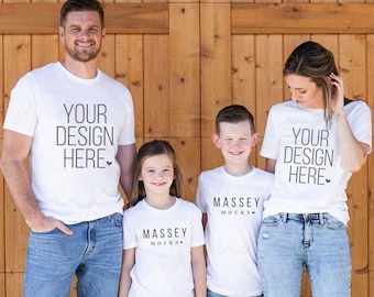 Bella Canvas 3001 White Family T-Shirt Mockup (Digital Download)