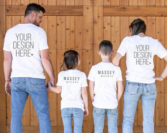 Family T-Shirt Mockup: Back View, Bella Canvas 3001 (Digital Download)