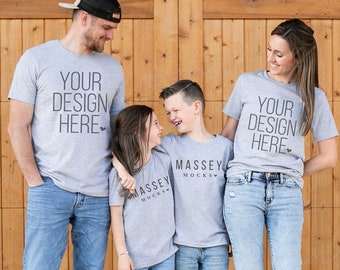 Family Shirt Mockup: Bella Canvas 3001 Athletic Heather (Digital Download)