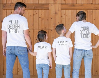 Family Shirt Back Mockup: Bella Canvas 3001, White T-Shirt (Digital Download)