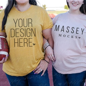 Bella Canvas 3001 Mustard Mockup | Football Mockup | Football Mom Mockup | Heather Prism Peach Bella Canvas 3001 Mockup Mustard Shirt Mockup