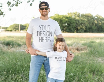 Father's Day Shirt Mockup: Daddy and Me Bella Canvas 3001 (Digital Download)