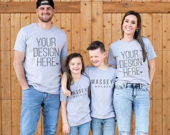 Family Shirt Mockup: Athletic Heather Bella Canvas 3001 (Digital Download)