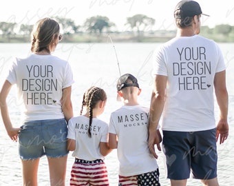 Family T-Shirt Mockup: Back View, Bella Canvas 3001 (Digital Download)