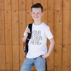 Bella Canvas Youth Mockup | Kids Shirt mockup | Kids Mockup | Kid Model Mockup | Back to School Shirt Mock up | Kids Tshirt Mockup