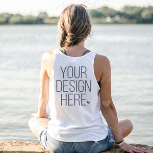 Bella Canvas 3480 Mockup | Bella Canvas Tank Top Mockup | Model Mockup | White Tank Top Mockup | Summer Mockup