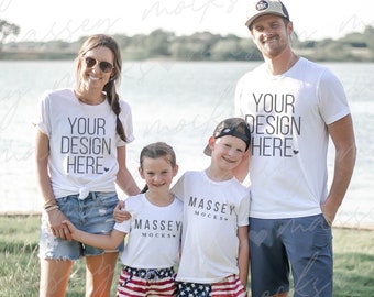 Family T-Shirt Mockup: Bella Canvas 3001 White (Digital Download)