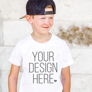 White Bella Canvas Boy Shirt Mockup (Digital Download)