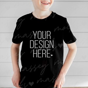 Bella Canvas Youth Black Shirt Mockup (Digital Download)