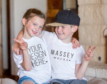 Geschwister Shirt Mockup: Bella Canvas 3001Y Kinder MockUp (Digitaler Download)