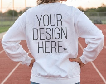 White Gildan 18000 Sweatshirt Back Mockup (Digital Download)