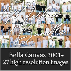 Family Mockup Bundle | Bella Canvas 3001 Mockup Bundle | Family Shirt Mockup | Tshirt Mockup Bundle | Model Mockup | Family Mock Up Bundle