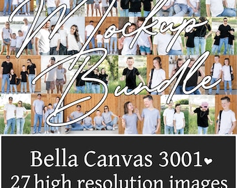 Bella Canvas 3001 Family Shirt Mockup Bundle (Digital Download)