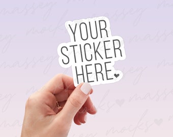 Hand Holding Sticker Mockup: Smart Object PSD File (Digital Download)