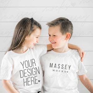 Sibling Shirts Kid Mockup | Kids Shirt Mock Up | Kids Mock Up | Matching Family Shirt Mockup | Bella Canvas Youth Mockup | 3001y Mockup