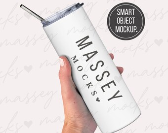 20oz Tumbler Mockup: Smart Object PSD, PNG, JPG (Digital Download)
