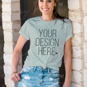 Bella Canvas 3001 Dusty Blue T-Shirt Mockup (Digital Download)