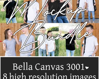 Kids T-Shirt Mockup Bundle: Bella Canvas 3001Y (Digital Download)