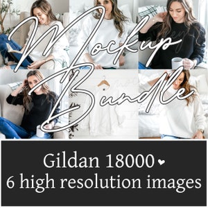 Gildan Mockup Bundle | Model Mockup | Mock Up Bundle | Sweatshirt Bundle | Gildan 18000 Bundle | Gildan 18000 Mockup Bundle