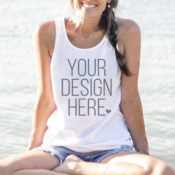 Bella Canvas Mockup White Tank Top Mockup | Sommer Mockup | Bella Canvas 3480 Mockup | Tank Top Mock Up | Modell Mockup