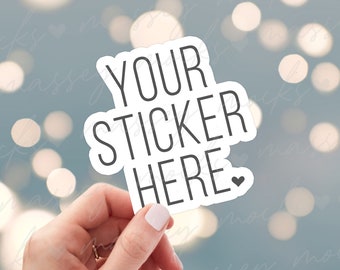 Christmas Sticker Mockup | Christmas Mockup | Photoshop Mockup | Hand Holding Sticker | Smart Object Mockup | Sticker Mock Up PSD File
