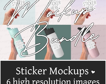 Sticker Mockup Bundle: Hand & Tumbler Mockups (PSD PNG JPG)