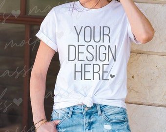Bella Canvas 3001 White T-Shirt Mockup (Digital Download)