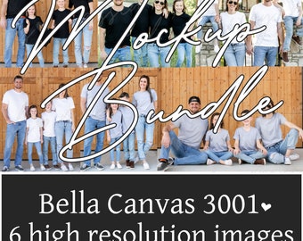 Bella Canvas 3001 Family Shirt Mockup Bundle (Digital Download)