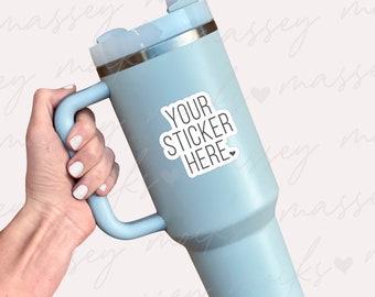 Tumbler Sticker Mockup | Stanley Cup Tumbler Mockup | Stanley Tumbler Mock up | Sticker Mock Up | Vinyl Decal Mockup | PNG JPG