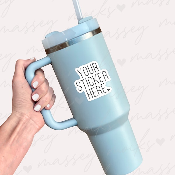 Tumbler Sticker Mockup | Stanley Cup Tumbler Mockup | Stanley Tumbler Mock up | Sticker Mock Up | Vinyl Decal Mockup | PNG JPG