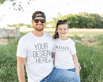 Father's Day Shirt Mockup: Daddy & Me Bella Canvas 3001 (Digital Download)