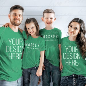 Family Green Shirt Mockup: Bella Canvas 3001 (Digital Download) image 1