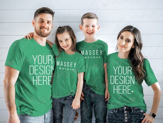 Family Green Shirt Mockup: Bella Canvas 3001 (Digital Download)