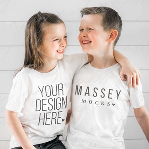 Kids Shirt Mock Up | Sibling Shirts Kid Mockup | Kids Mock Up | Matching Family Shirt Mockup | Bella Canvas Youth Mockup | 3001y Mockup