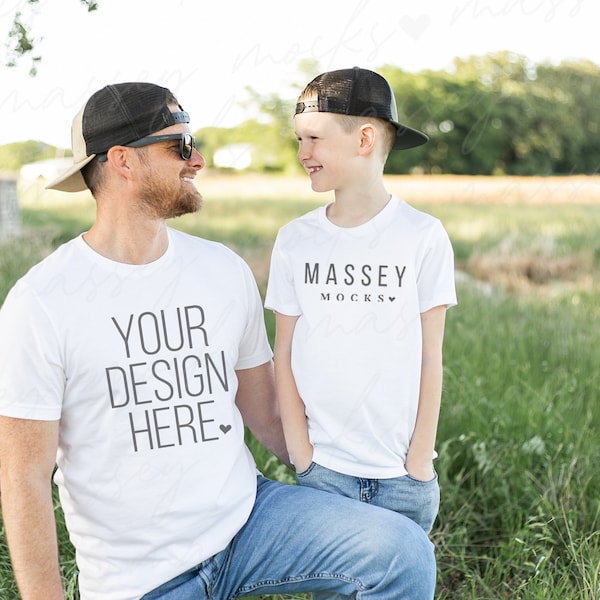 Family Shirt Mockup | Family Mockup | Fathers Day Mockup | Daddy and Me Mockup | Father Son shirt Mockup | Bella Canvas 3001 Mockup