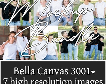 Family Mockup Bundle: Bella Canvas 3001, High Resolution (Digital Download)