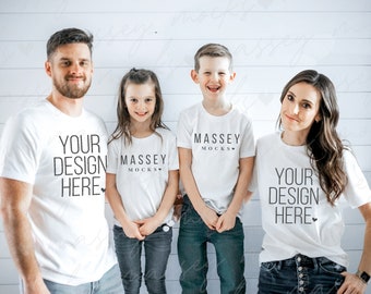 Family Shirt Mockup: Bella Canvas 3001 White T-Shirt Mockup (Digital Download)