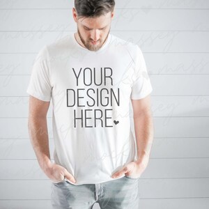 Men Tshirt Mockup | White Tshirt Mockup | Mens Shirt Mockup | Bella Canvas 3001 Mockup | Male Model Mockup | White Bella Canvas Mockup