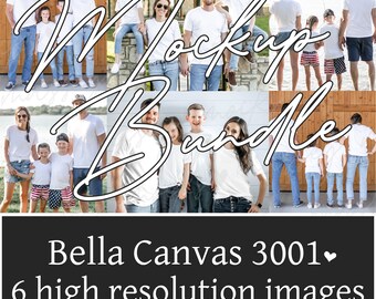Bella Canvas 3001 Family Shirt Mockup Bundle (Digital Download)