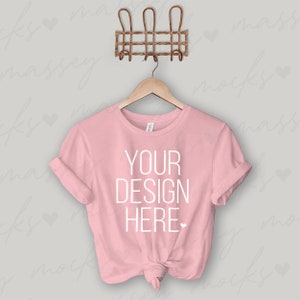 Bella Canvas Mockup Pink Tshirt Mockup | Bella Canvas 3001 Mockup Pink Shirt Mockup | Bella Canvas 3001 Pink Mockup | Model Mockup