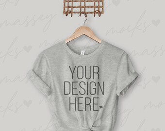 Bella Canvas 3001 Mockup: Athletic Heather Gray Shirt (Digital Download)